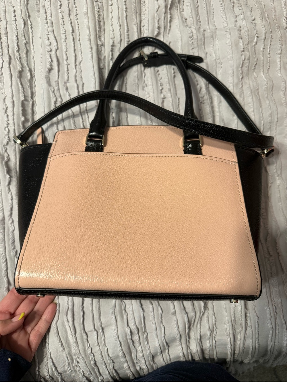 kate spade Pink and Black Leather Satchel - Picture 8 of 11